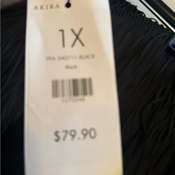 AKIRA Black Fringe Palazzo Pants Festival Rave Western Wide Leg 1X NWT - Picture 5 of 5